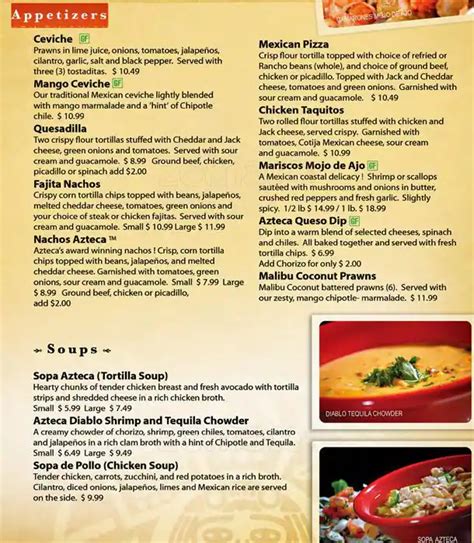 azteca tacoma|azteca menu burien.